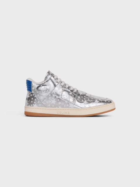 CELINE CT-02 MID SNEAKER WITH SCRATCH in STARS PRINTED METALLIC CALFSKIN AND CALFSKIN
