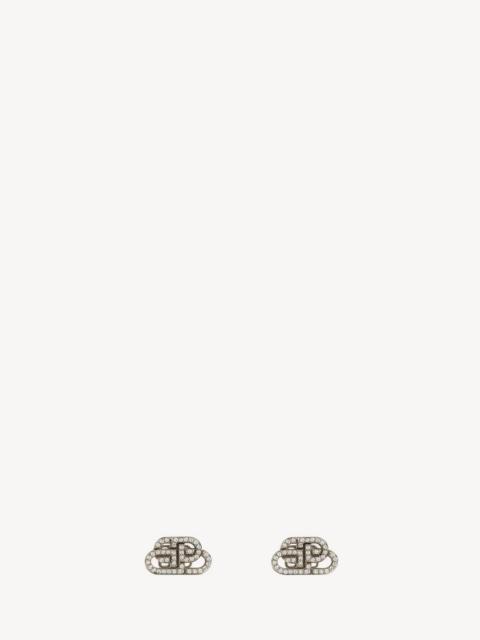 BALENCIAGA Bb Xs Stud Earrings in Crystal/silver