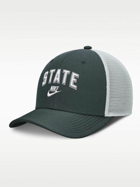 Nike Michigan State Legacy Arch Rise Men's Nike Dri-FIT College Trucker Adjustable Hat