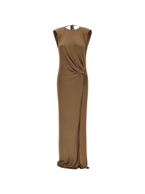 ELISABETTA FRANCHI padded-shoulders maxi dress