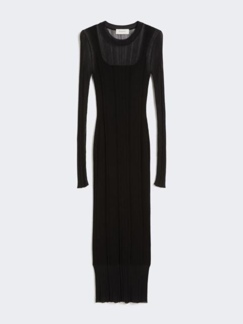 Sportmax Short-sleeved stretch viscose dress - black