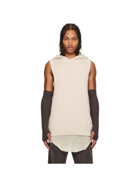 Rick Owens Off-White Ribbed Hoodie