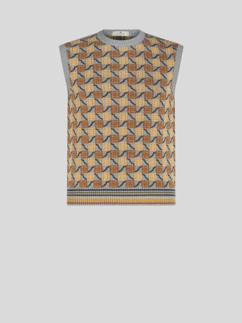 GEOMETRIC PATTERN KNITTED GILET