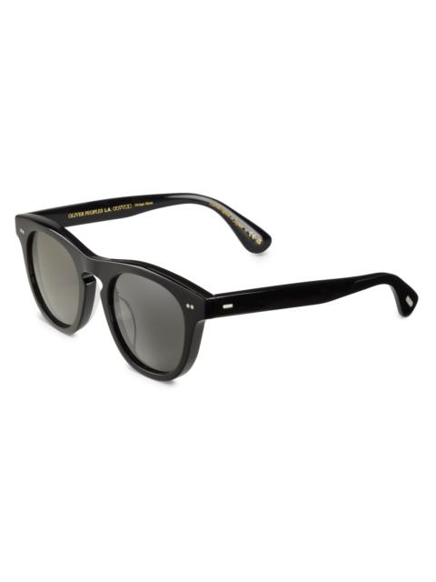 Oliver Peoples Women's Rorke Round Mirrored Sunglasses - Black