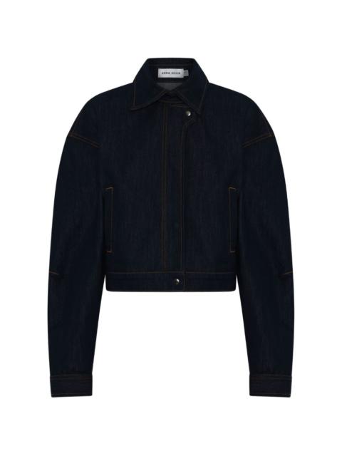 ANNA QUAN Fontana contrast-stitch denim jacket
