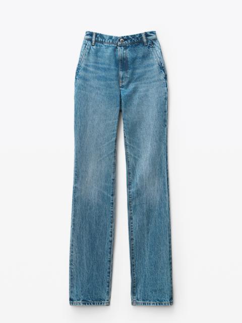 Alexander Wang INVISIBLE ZIP TROUSER IN INDIGO DENIM