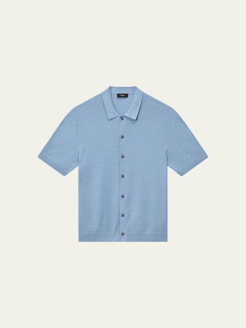 Theory Men's Cairn Cotton Waffle-Knit Shirt