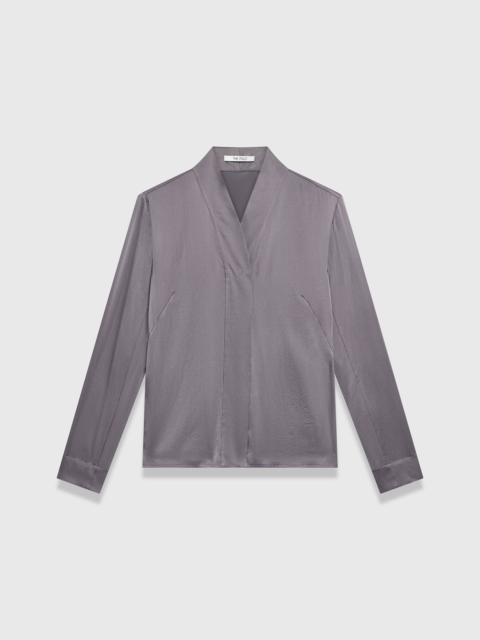 THE FOLD Bowery Stretch Silk Satin Blouse