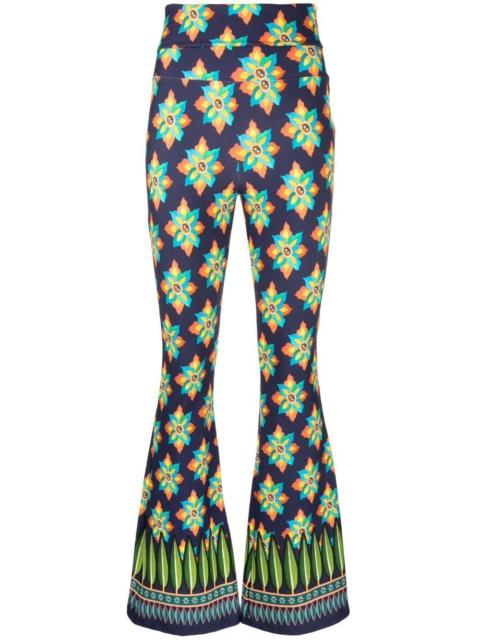 graphic-print flared trousers