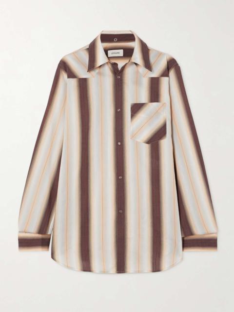 Lemaire Western striped cotton, silk and linen-blend shirt
