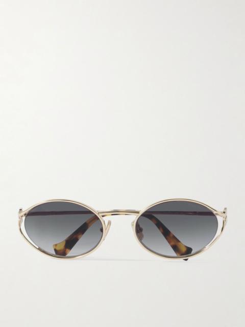 Miu Miu Oval-frame gold-tone sunglasses Gold