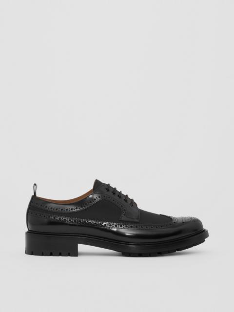 Burberry Grosgrain Panel Leather Derby Shoes