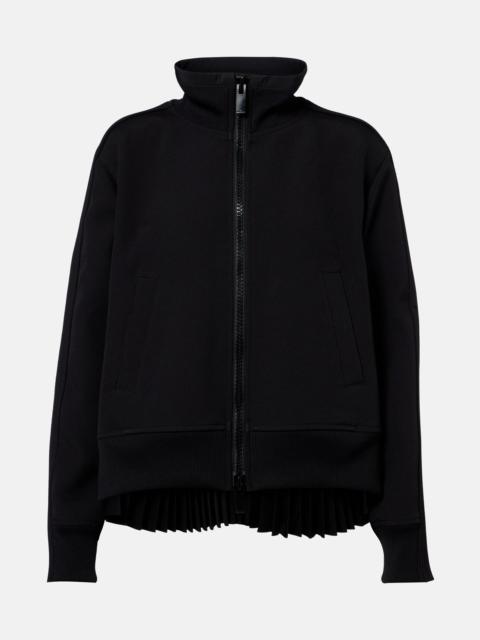 sacai Paneled twill zip-up sweatshirt