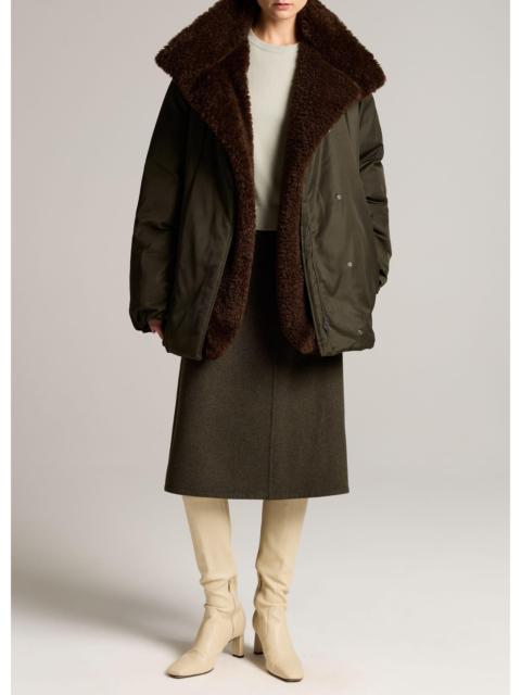 Vince Faux-Fur-Lined Puffer Coat