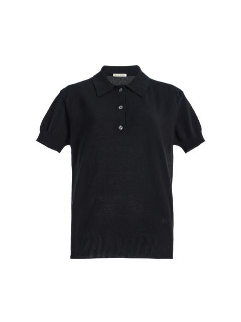 HIGH SPORT Sylvie Cotton-Crepe Polo Shirt black