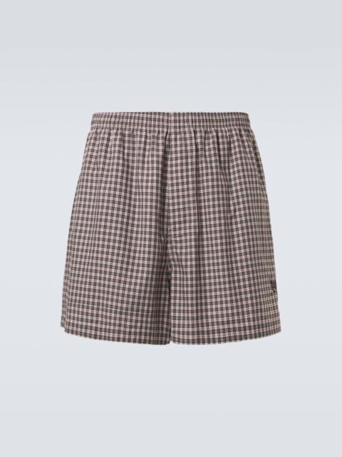 BALENCIAGA logo checked shorts