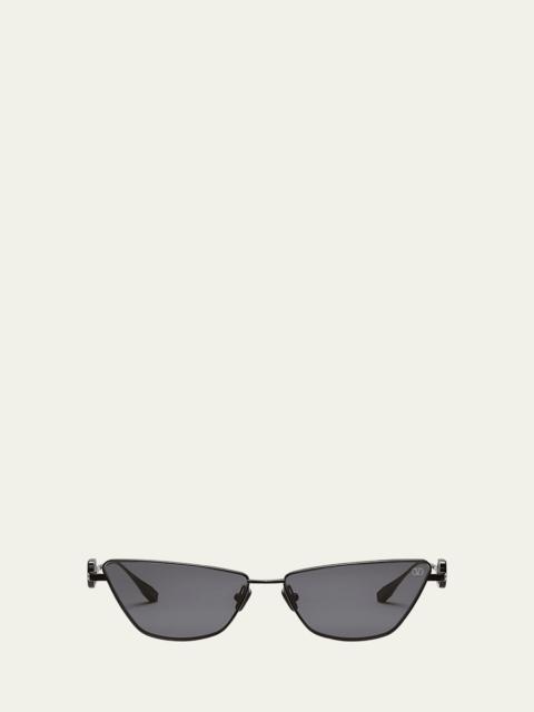 Valentino V-Logo Titanium Cat-Eye Sunglasses