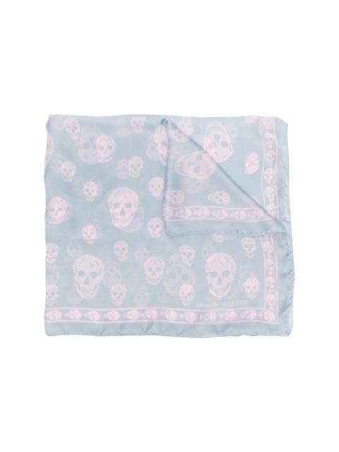 Skull-print silk scarf