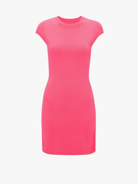 Victoria Beckham VB Body Compact Cap Sleeve Mini Dress In Pink