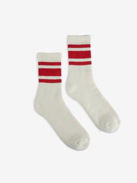 DEC-80-S-RED Decka 80s Skater Socks - Short Length - Red