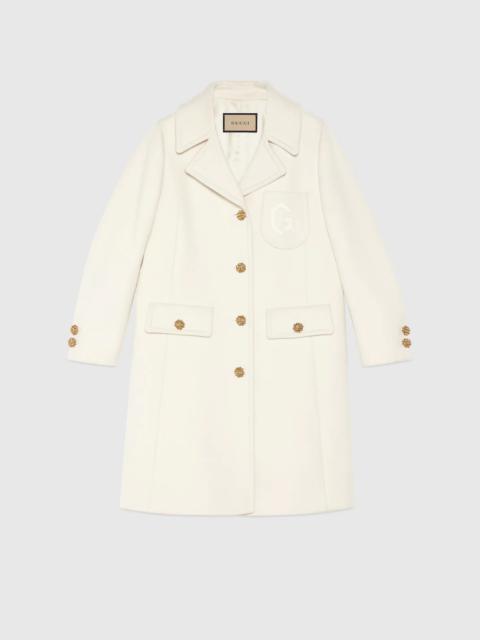 GUCCI Double G embroidery wool coat