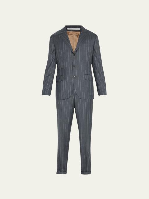 Men's Wool Stripe Two-Piece Suit