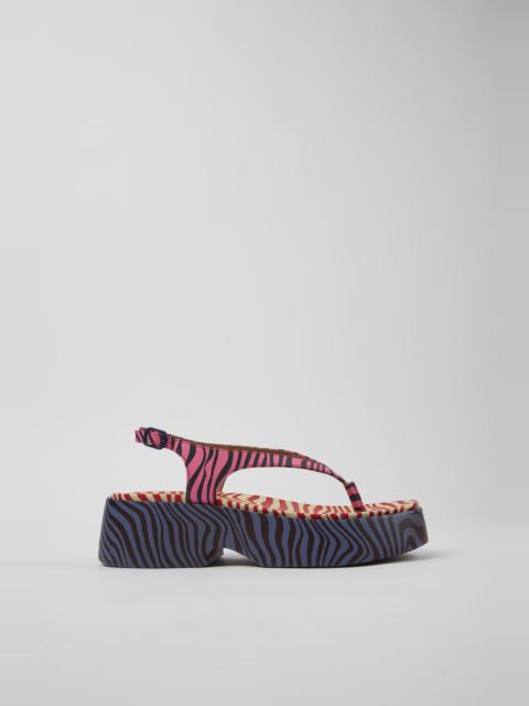 CAMPER Tasha Pink Leather Sandals for Women.