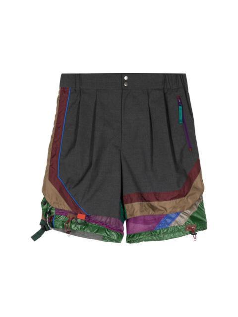 Kolor colour-block layered shorts