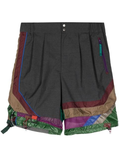 Kolor colour-block layered shorts