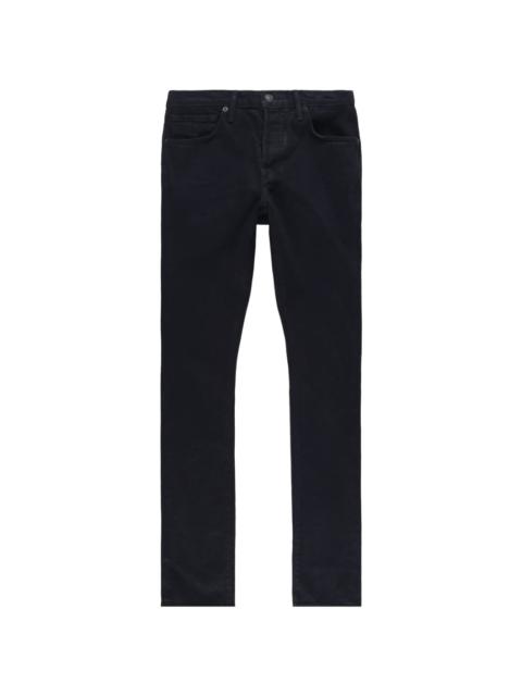 washed slim-fit jeans