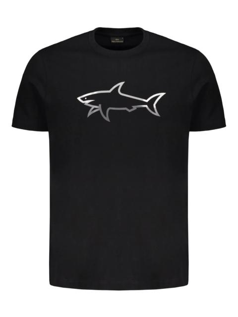 Paul & Shark Paul & Shark Reflective Shark-print Cotton T-shirt