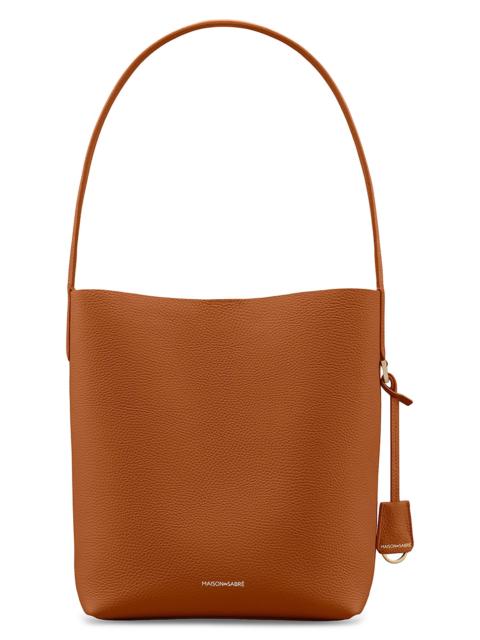 MAISON de SABRÉ Women's Leather Bucket Soft Tote Bag - Pecan Brown