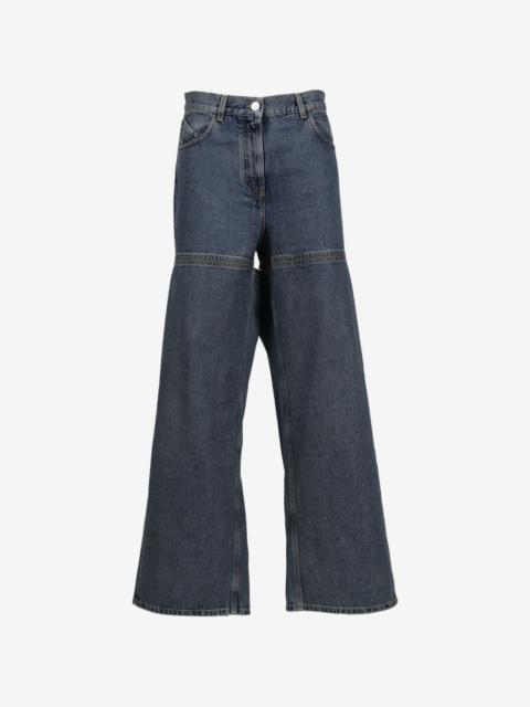 THE ATTICO cut-out wide-leg jeans