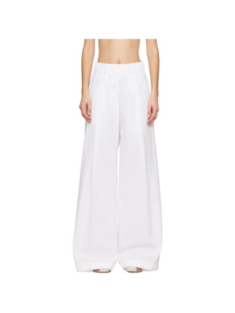 Dries Van Noten White Pleated Trousers