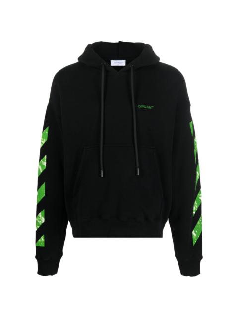 Arrow-motif cotton hoodie
