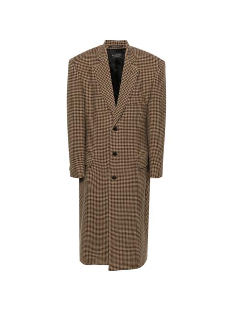houndstooth single-breasted coat