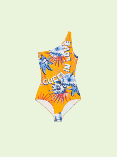 GUCCI Wild flower print jersey swimsuit