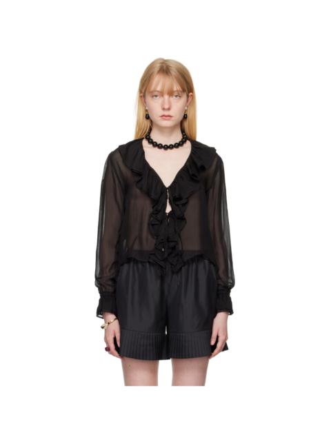 Black Flounce Blouse