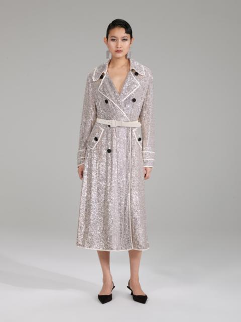 self-portrait Stretch Sequin Coat