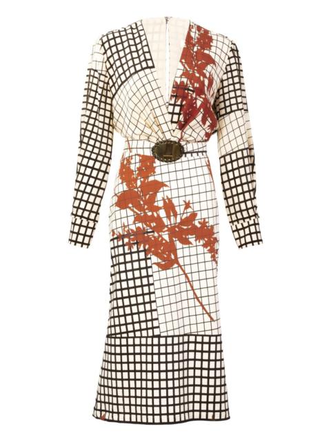 SILVIA TCHERASSI Kadira geometric-print belted midi dress