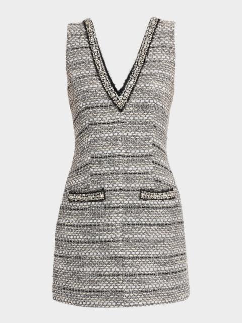 VERONICA BEARD Odele Jeweled Tweed Mini Dress