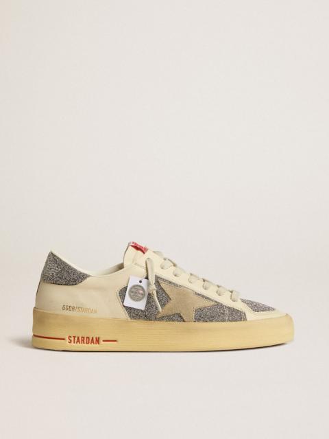 Golden Goose Women's Stardan in suede with sand star and silver crystal inserts