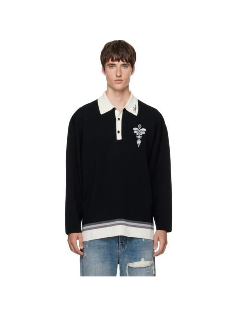 AMIRI Black Lasso Knit LS Polo