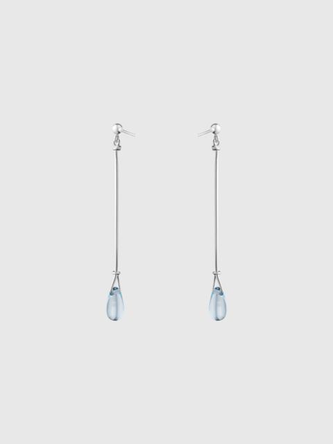 THE FOLD Sterling Silver And Blue Topaz Torun Long Earrings