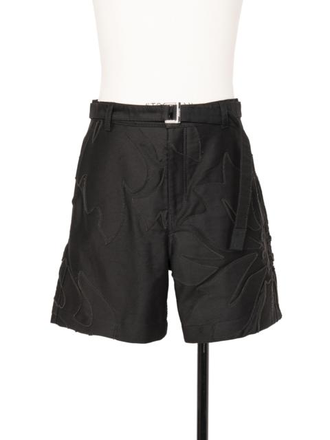 sacai Moleskin Embroidered Patch Shorts