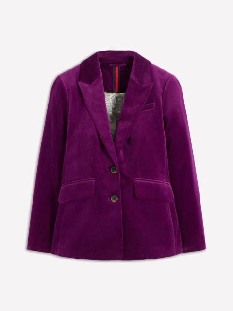 BODEN Stamford Velvet Blazer-Plum Jam