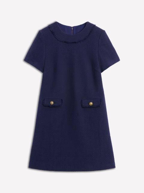 BODEN Evita Cotton Shift Dress-Navy