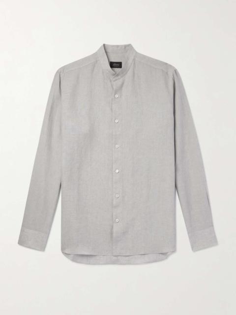 Brioni Grandad-Collar Linen Shirt