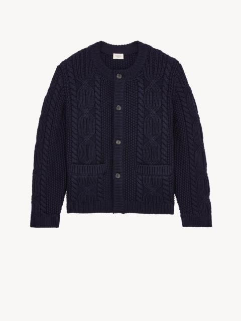SAINT LAURENT CABLE-KNIT CARDIGAN IN WOOL