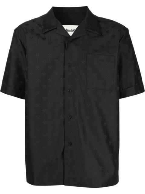 GmbH all-over logo print shirt